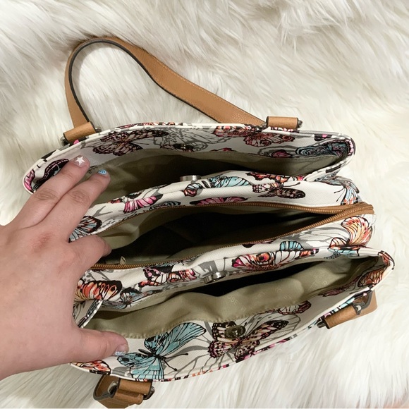 Rossetti White Butterfly Shoulder Handbag - Picture 3 of 5